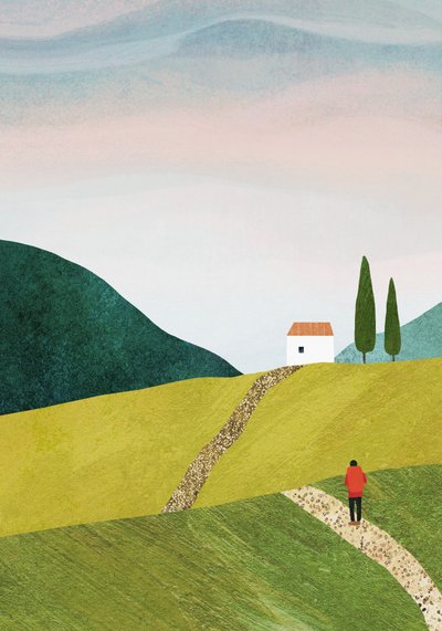 Path Through Rolling Hills by longwayhome