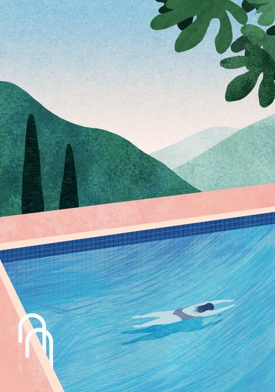 Serene Mountain Swim by longwayhome