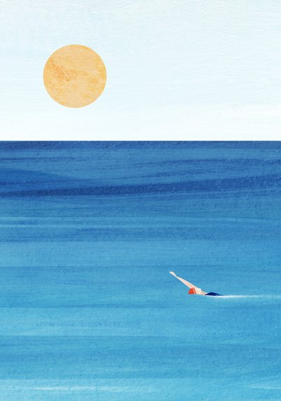 Solitary Ocean Swimmer by longwayhome