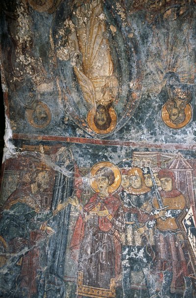 Scenes from life of Jesus, painted vault by Pagomenos in Church of Agios Georgios, Anidri, Crete, Greece by Theodore Charles Ange Coquelin
