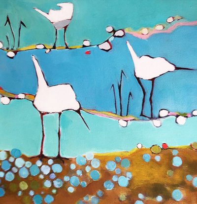 Whimsical Water Birds by phyllis adams