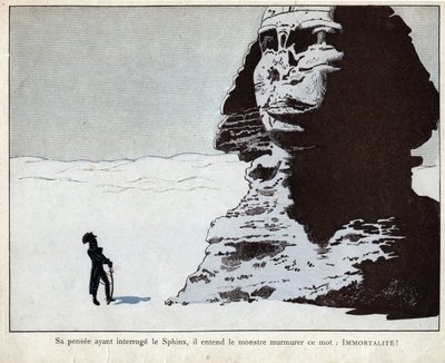 Napoleon studying the Sphinx in Egypt (lithograph by Job from Le Grand Napoleon des Petites Enfants) by pseudonym for Onfray de Breville Jacques Job