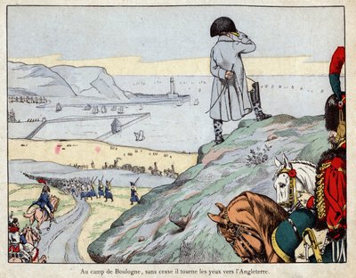 Project of Attack of England by English Army Led by Napoleon from Boulogne-sur-Mer Camp in March 1803 - Lithograph by Job by pseudonym for Onfray de Breville Job