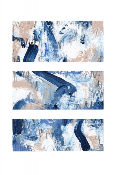Modern Blue Brushstrokes by uplusmestudio