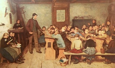 The Village School By Albert Anker As Art Print