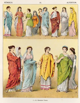 Female Roman Dress, From 'Trachten Der Voelker', 1864