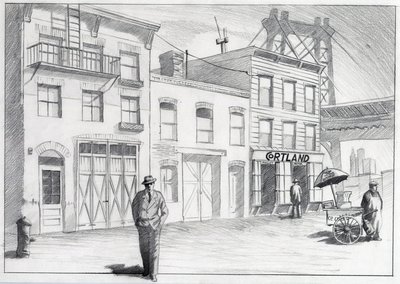 United States New York: view of a street from a neighborhood of the