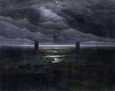 sea-shore-in-moonlight-by-caspar-david-friedrich