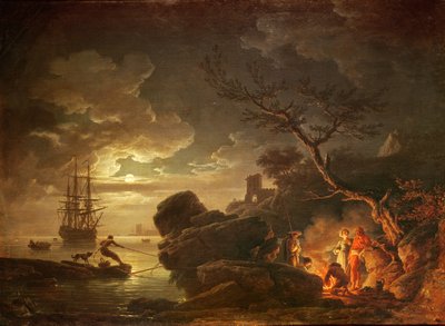 Landscape by the Light of the Moon  by Claude Joseph Vernet