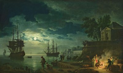 Night: A Port in the Moonlight, 1748  by Claude Joseph Vernet