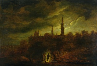 Moonlight Landscape  by David Teniers the Younger