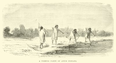A fishing party of Antis Indians  by Edouard Riou