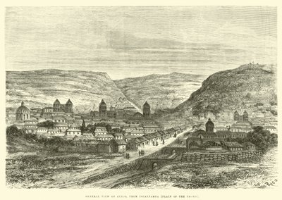 General view of Cuzco, from Iscaypampa, Plain of the Thorn  by Edouard Riou