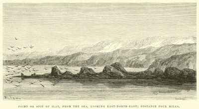 Point or spit of Ilay, from the sea, looking East-North-East; distance four miles  by Edouard Riou