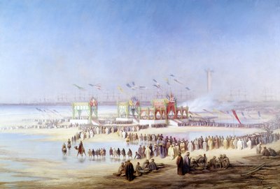 The Inauguration of the Suez Canal by the Empress Eugenie (1826-1920) 17th November 1869  by Edouard Riou