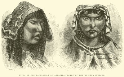 Types of the population of Arequipa, women of the Quichua Indians  by Edouard Riou