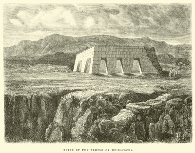 Ruins of the Temple of Huiracocha  by Edouard Riou