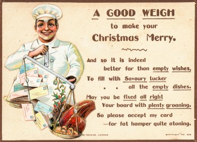 Chef Weighing Letters and Food on Scales by English School