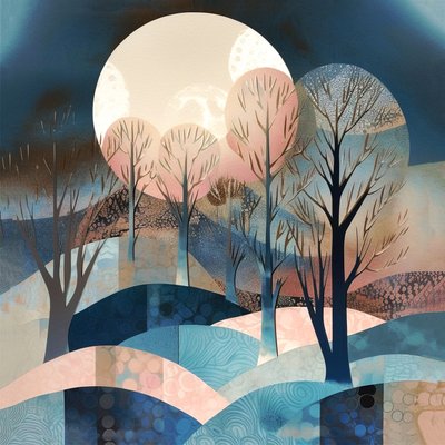 Blue and sales cream wall art