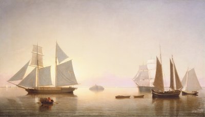 Becalmed off Halfway Rock, 1860. by Fitz Hugh Lane
