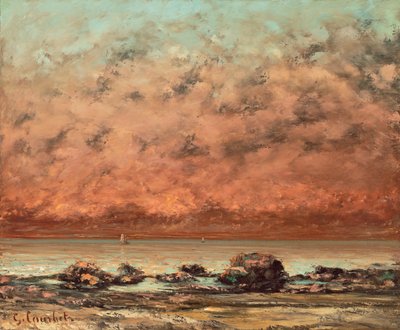 The Black Rocks at Trouville, 1865- 66  by Gustave Courbet