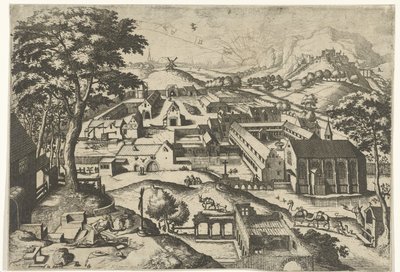 Landscape with Saint Jerome hieronimus in deserto (title on object