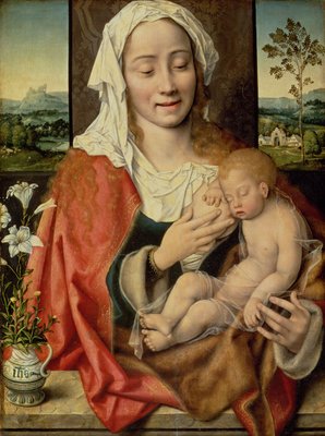 Kunstdruck Joos van Cleve Jungfrau und Kind