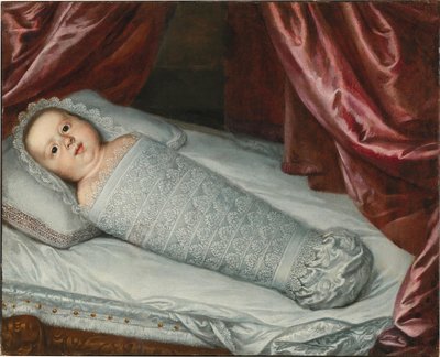 baby in swaddling clothes