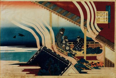 The poem of Fujiwara no Yoshitaka by Katsushika Hokusai