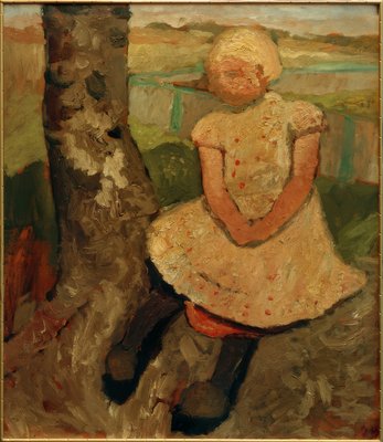 Sitting Kid Under A Tree By Paula Modersohn Becker