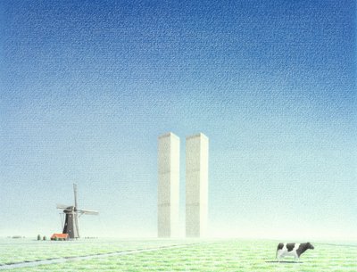 Twin Towers, 2001 by Rene Boin: Buy fine art print