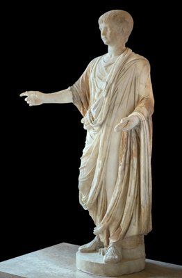 Child Dressed in the Toga and Wearing the Bulla the Head is that of Nero Child
