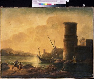 A seascape. Painting by Salvator (Salvatore) Rosa (1615-1673), oil on ...