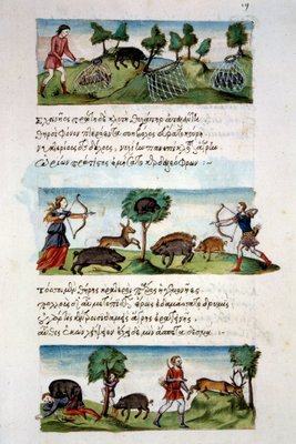 Art Byzantium: wild boar hunting. Different hunting tec... (#1053069)