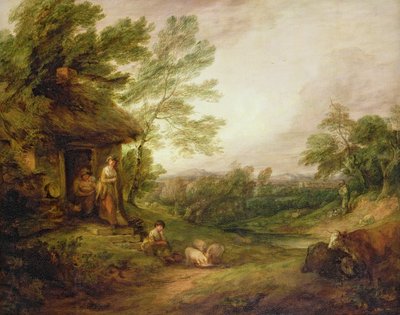 Cottage Door with Girl and Pigs, c.1786 by Thomas Gainsborough