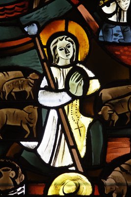 Stained glass depicting Jean-Marie Vianney in Notre-Dam ...
