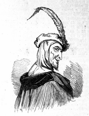 Representation of Mephistopheles (Mephisto), character of the legend of  Faust. Engraving of the 19th century