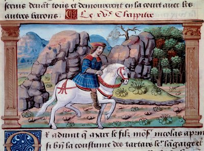 Representation of the Venetian navigator Marco Polo on horseback