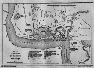 Map Of Shanghai City In 1860 View Of Chinese Old Town
