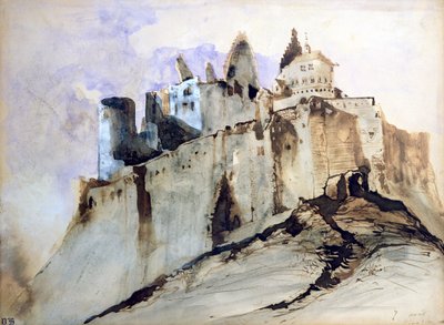 The Chateau Of Vianden 1871 Wc Pen And Ink And Wash