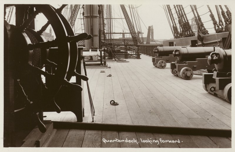 Quarterdeck of HMS Victory, looking forward by (after) English photographer