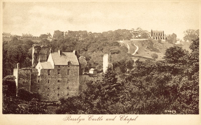 Rosslyn Castle and Chapel by (after) English photographer