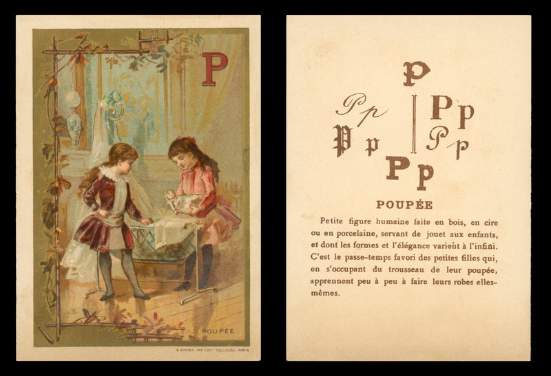 Children playing with dolls by (after) French School