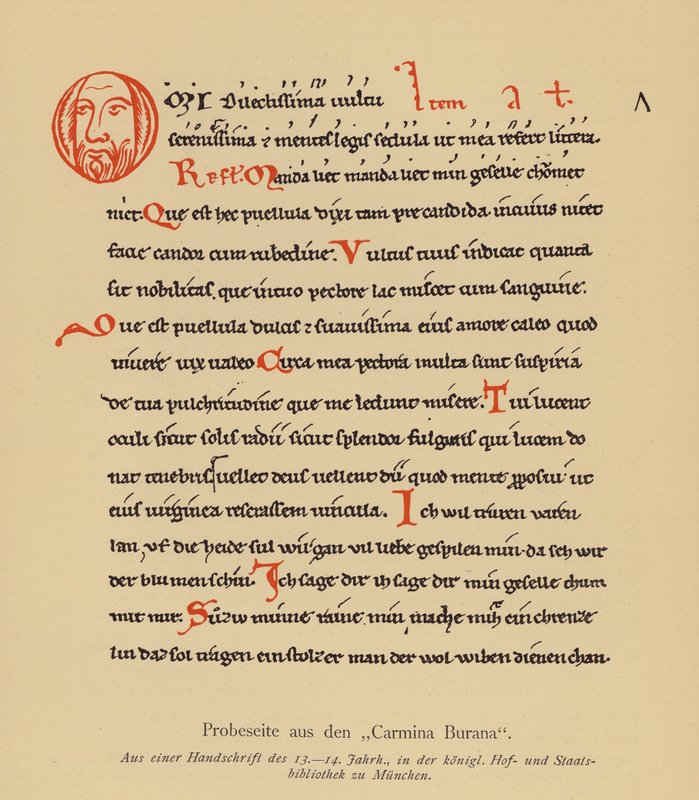 Page from the Carmina Burana by (after) German School