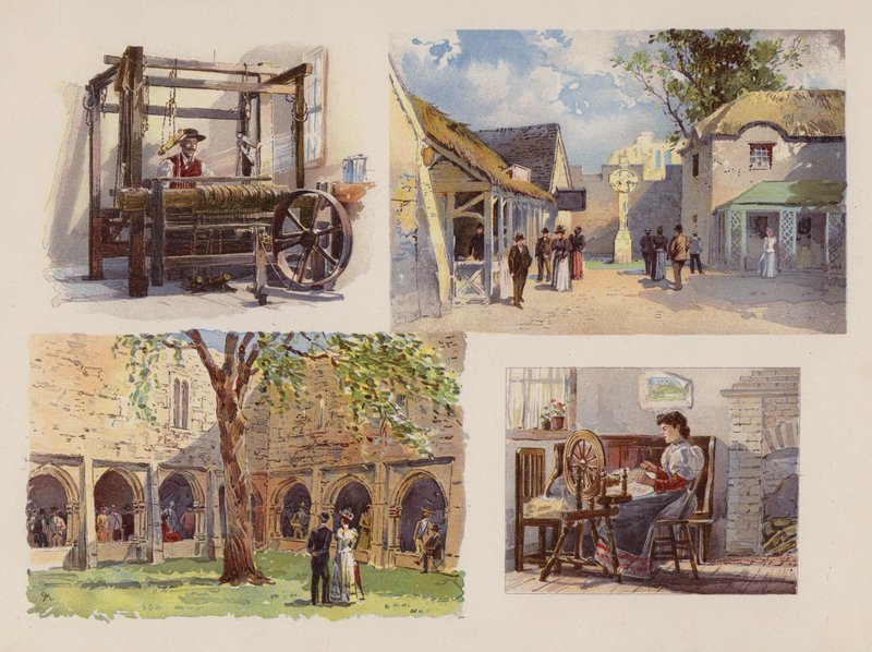 Scenes in the Irish Village by American School