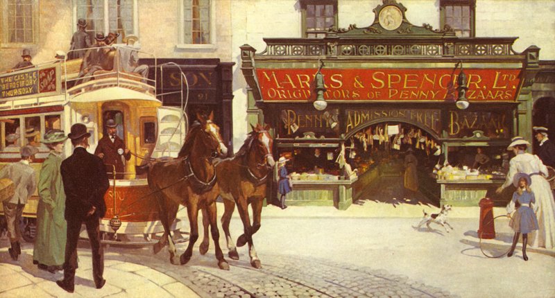A New Type of Shopfront with Windows to Open or Close, 1905 by English School