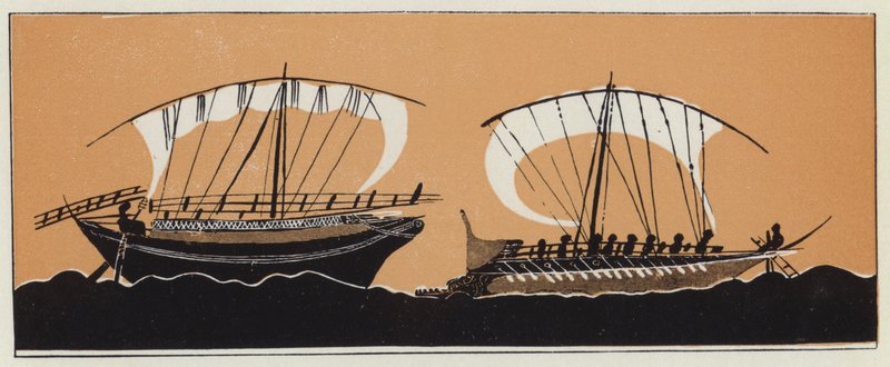 Greek ships by English School