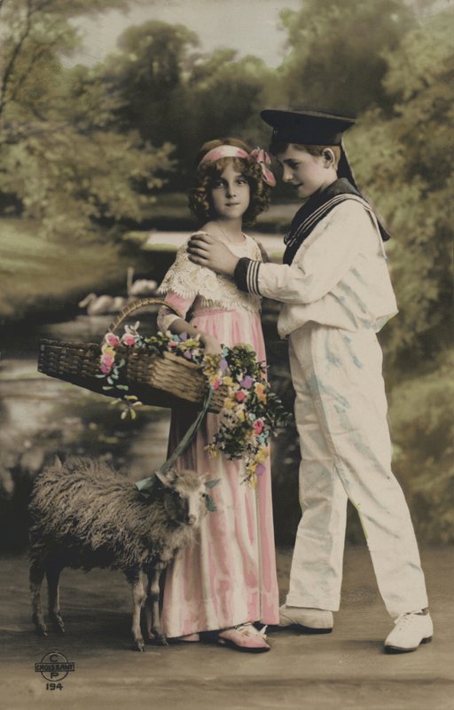 Two Children in Costume by French Photographer