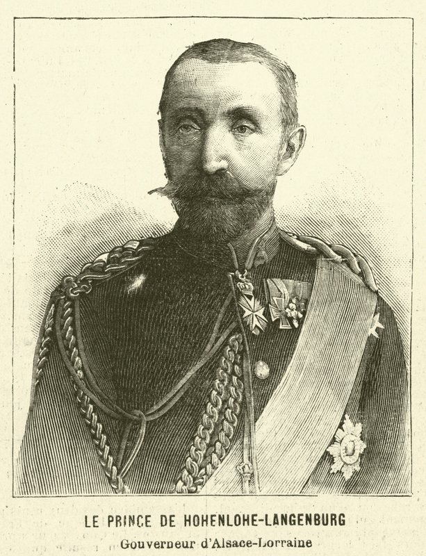 Hermann, Prince of Hohenlohe-Langenburg, German Governor of Alsace-Lorraine by French School