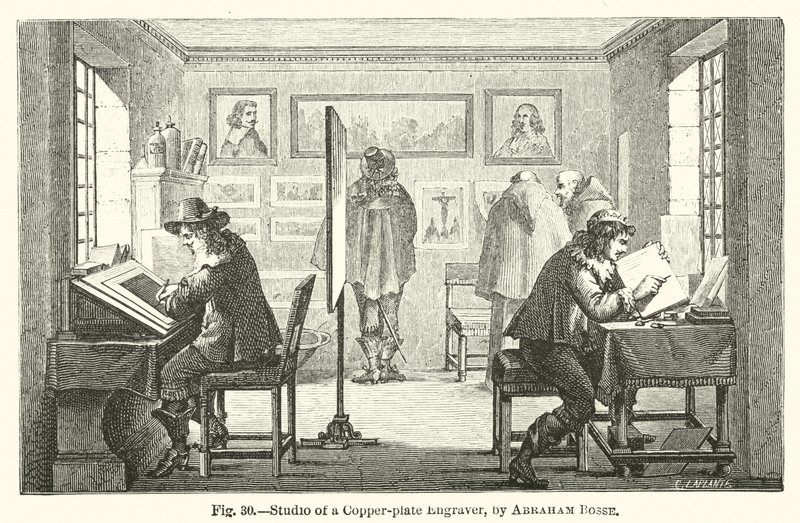 Studio of a copper plate engraver by Abraham (after) Bosse